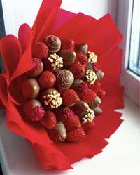 клубника в шоколаде букет цветы доставка Астана клубника в шоколаде