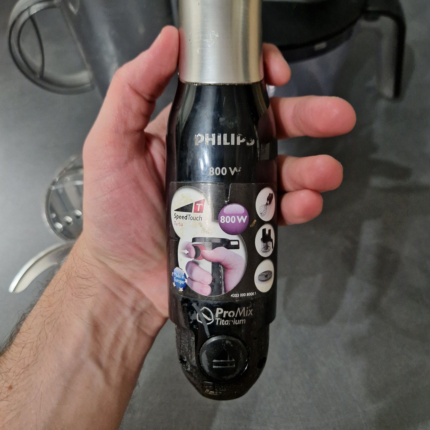 Блендер philips pro mix titanium 800w speed touch turbo