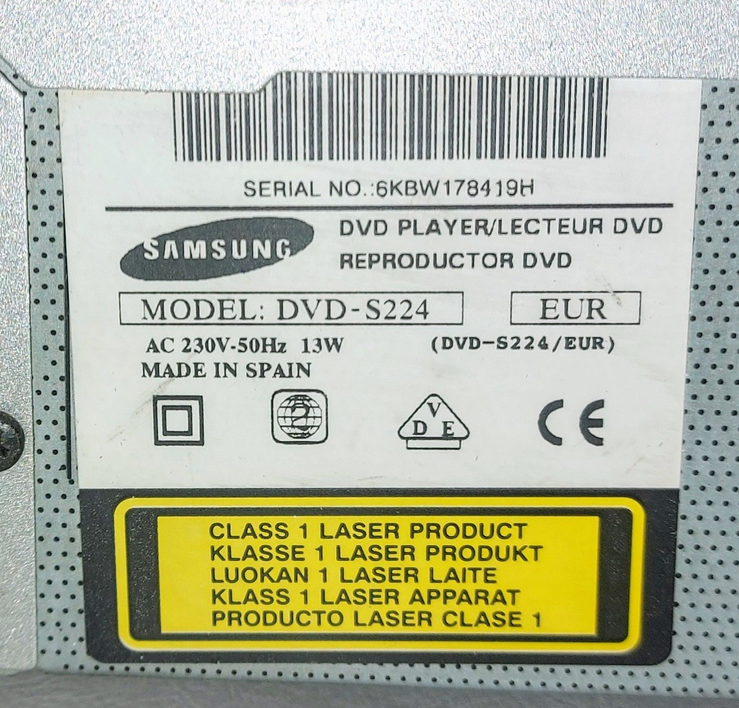 DVD Samsung модел DVD S-224