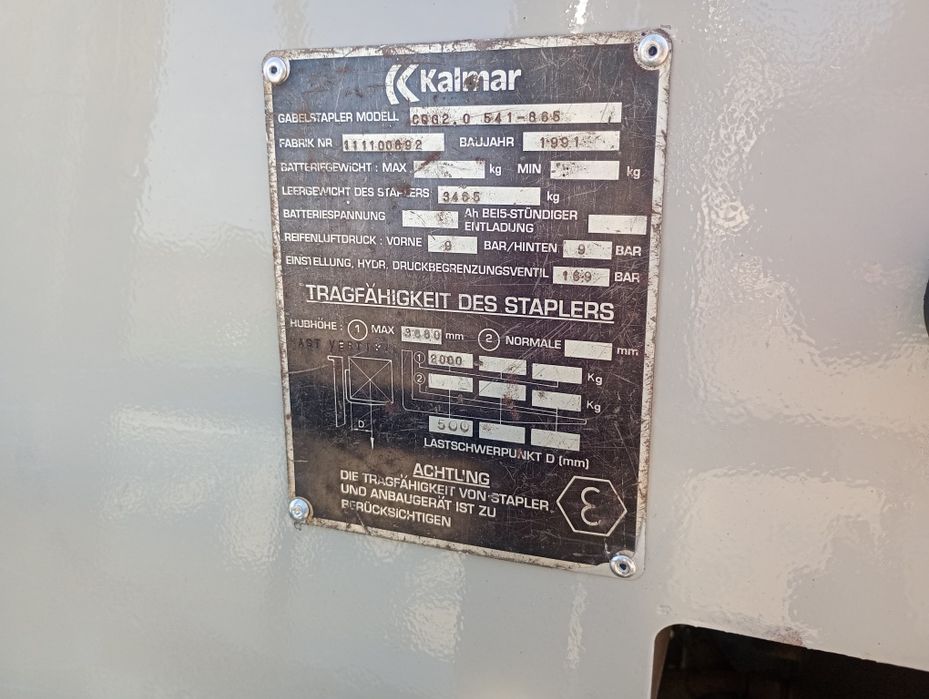 Motostivuitor Kalmar 3.5tone masa proprie ridica 2.5tone GPL translați