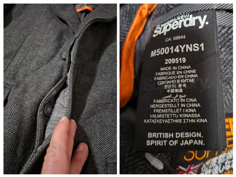 Palton Premium Superdry Supremacy, Lână, Bărbați - M