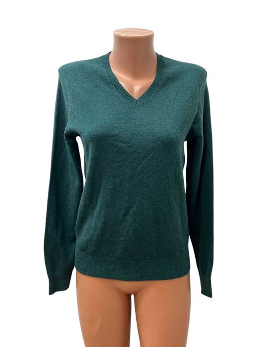 UNIQLO размер XS / S дамски кашмирен пуловер 100% КАШМИР зелен