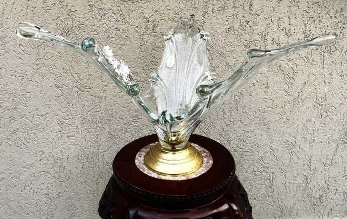 Superba fructiera Art Deco-cristal-alama aurita-Italia