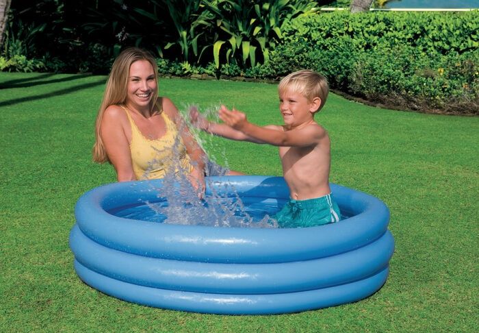 Детски надуваем басейн Intex Crystal Blue, малък, 114 x 25 см, PVC, бе