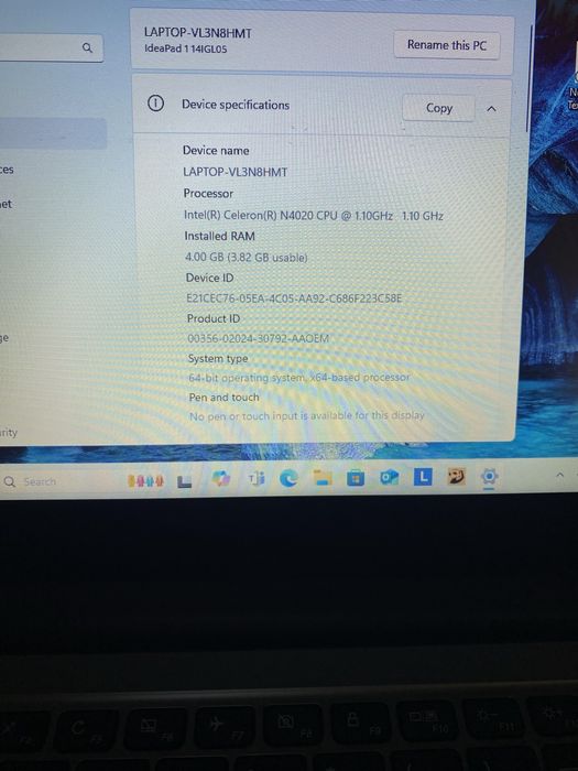 Vand Laptop Lenovo