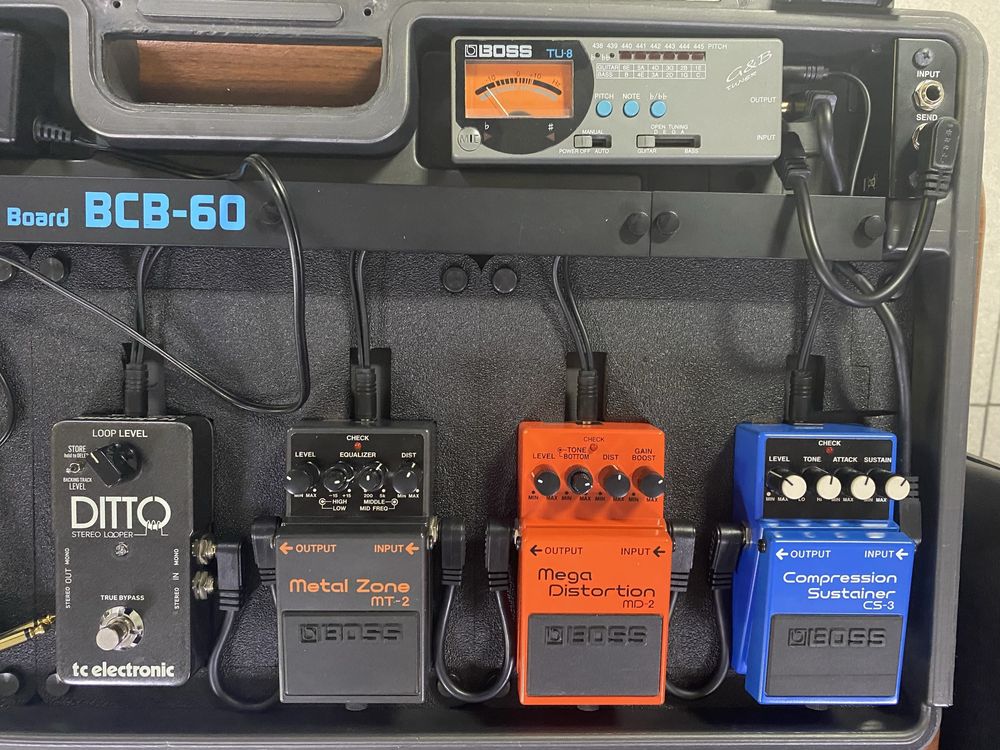 Педалборд и гитарные педали Boss, MXR, Marshall, Way Huge, Orange, Vox