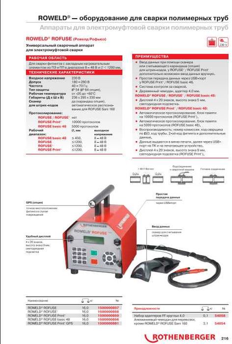 Сварочный аппарат Rothenberger ROWELD ROFUSE basic 48