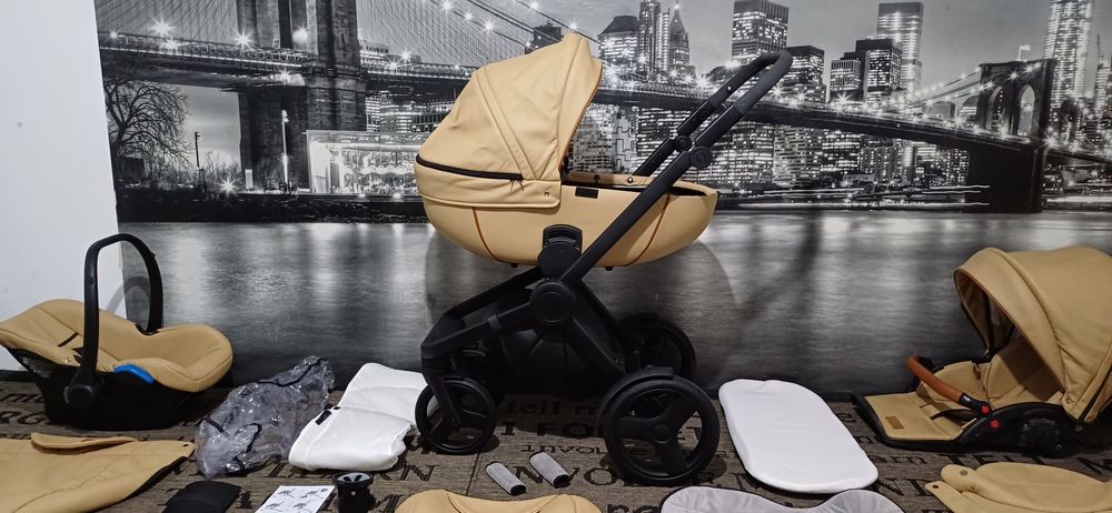 Cărucior/căruț copii 3 în 1 sport+landou+scaun auto(scoică)Testat ADAC