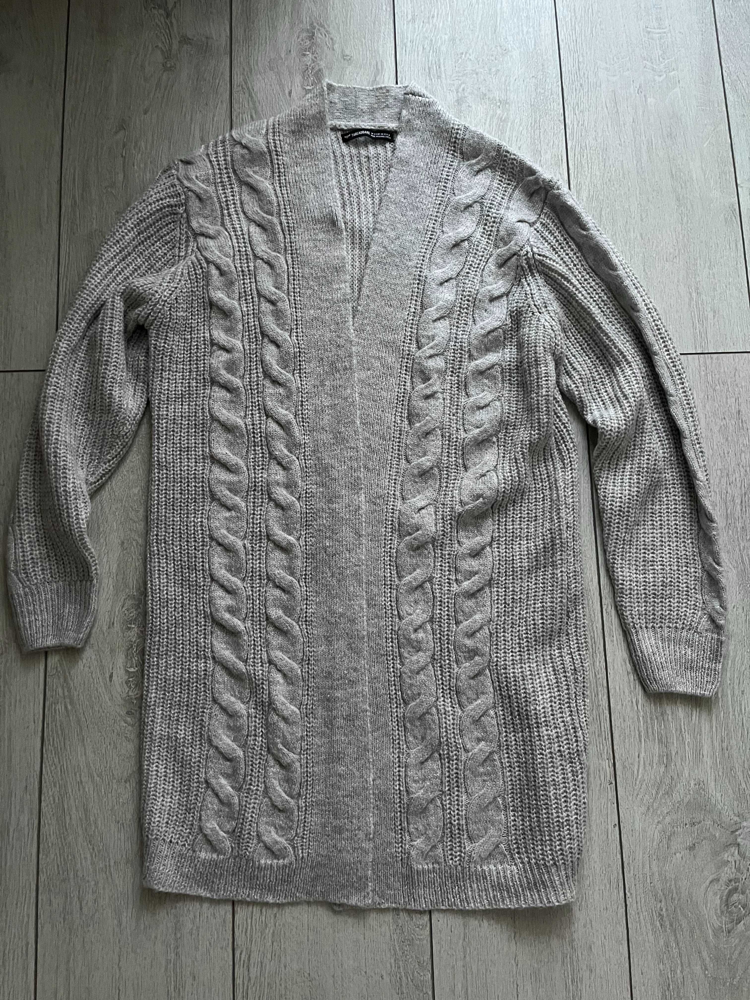 Vand cardigan nou tricotat gri S Threadbare