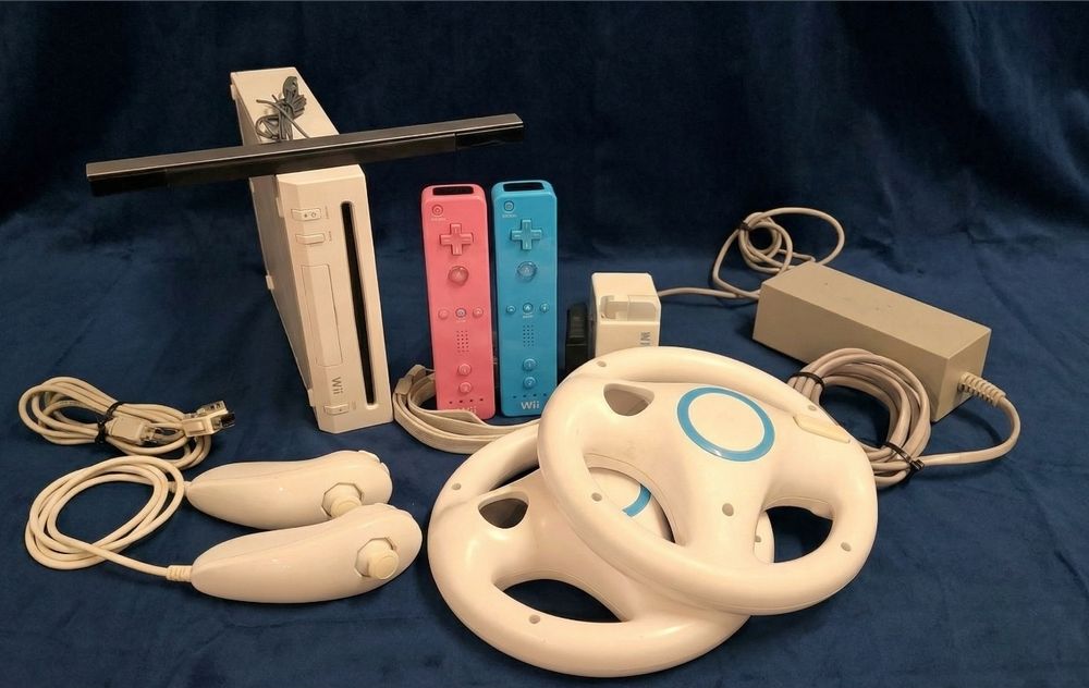 Nintendo Wii Modat+550 jocuri+2Manete+2Nunchuck+2Volane+Accesorii+HDMI