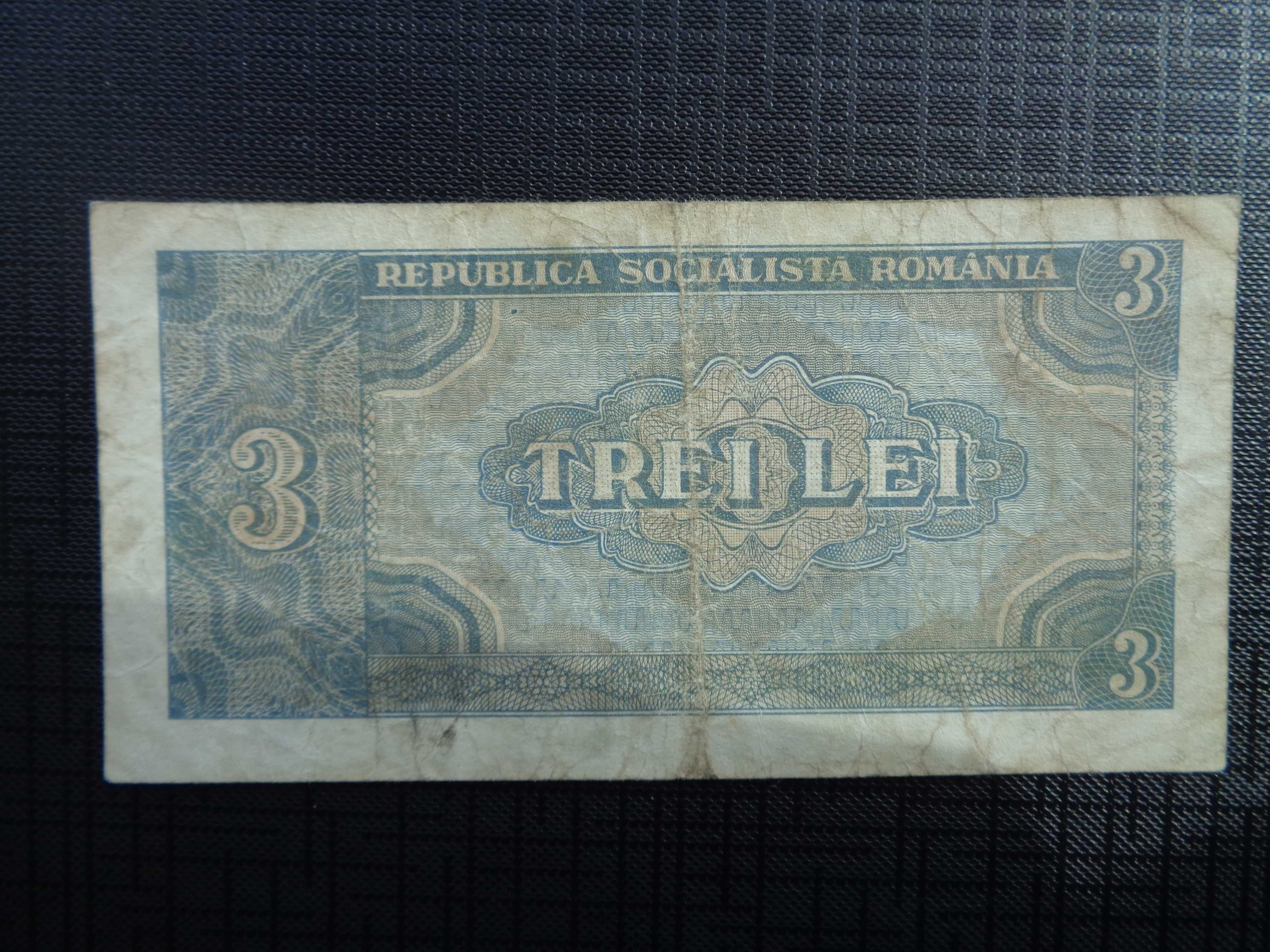 Bancnota de colectie . 3 lei 1966 .