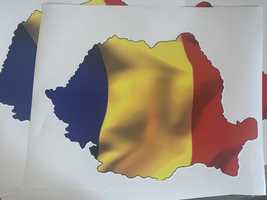 Steag forma Romania sticker 40 x 22 / Autocolante / Print Vitrine