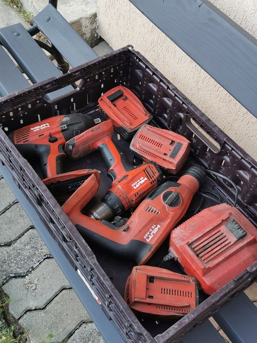Hilti pachet 3 bateri 3 scule încărcător impact picamer filetanta