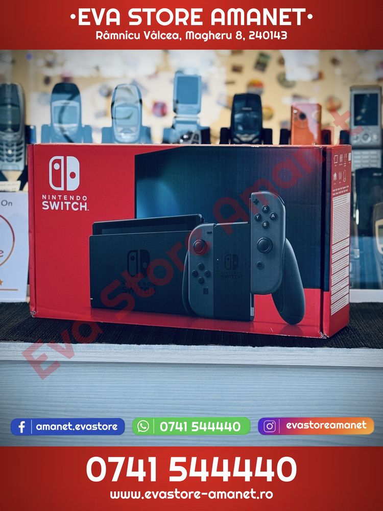 Consola Gaming Portabila NINTENDO Switch 32GB cu 3 Jocuri si accesorii