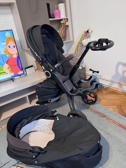 Caruț stokke V 6 cu capotina XXL 2 în 1