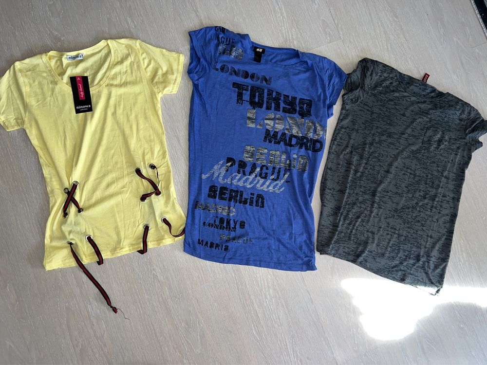 Set tricouri H&M și cel galben gen Gucci