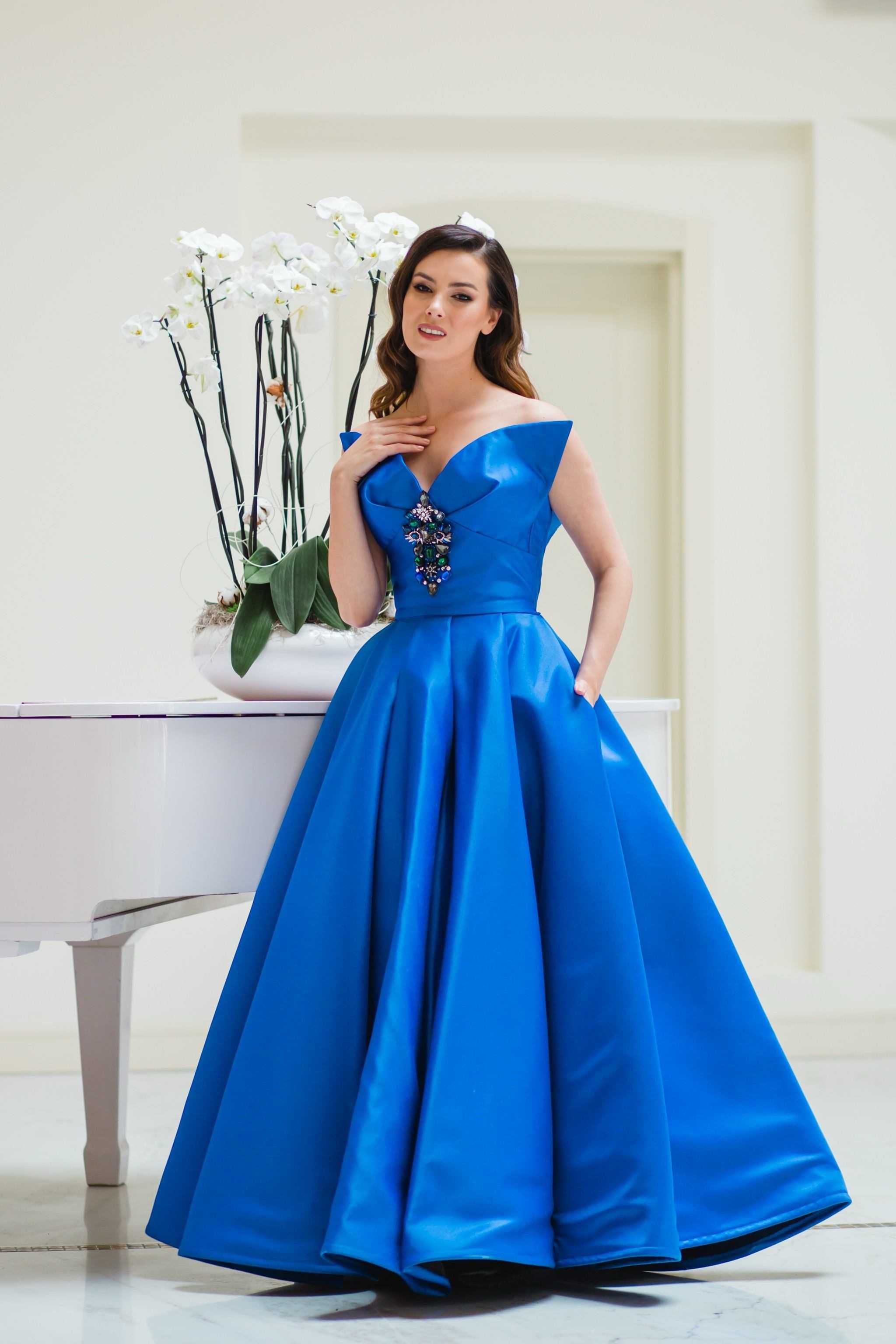 Vand rochie printesa Alinka albastru regal