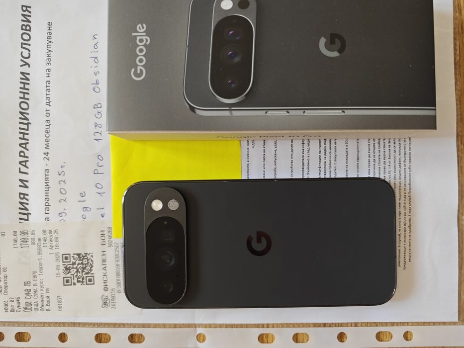Google Pixel 10 Pro 128GB 16GB RAM Obsidian с Гаранция