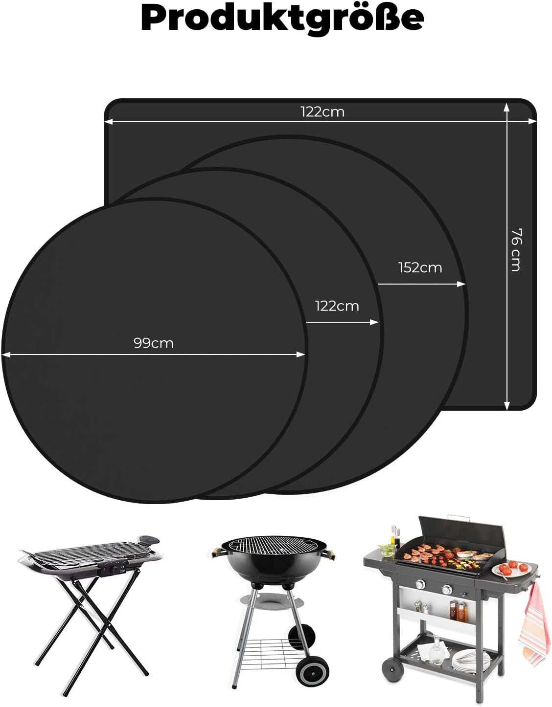 Защита подложка- килим за барбекю, камина, огнище BBQ mat 122х 76 см.