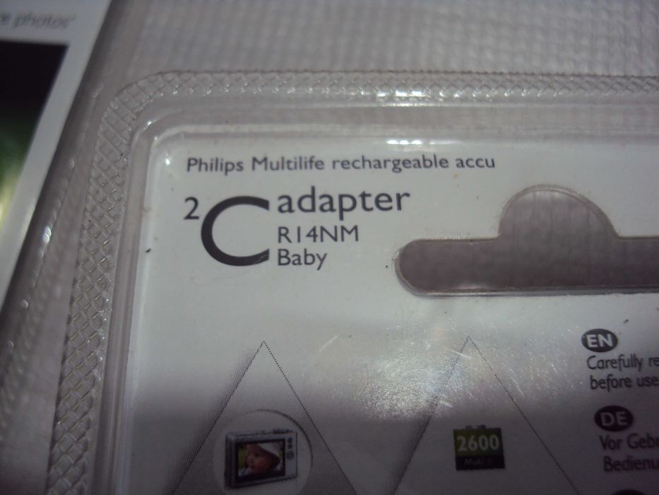 acumulatori AA(R6) Philips 2450 mAh cu adaptor R14,set 2buc