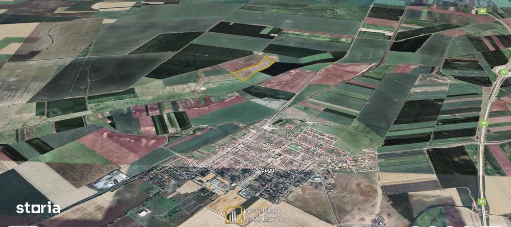 Teren agricol 12,28 ha Sagu – acces DN69 & A1, acum 1,38 €/m