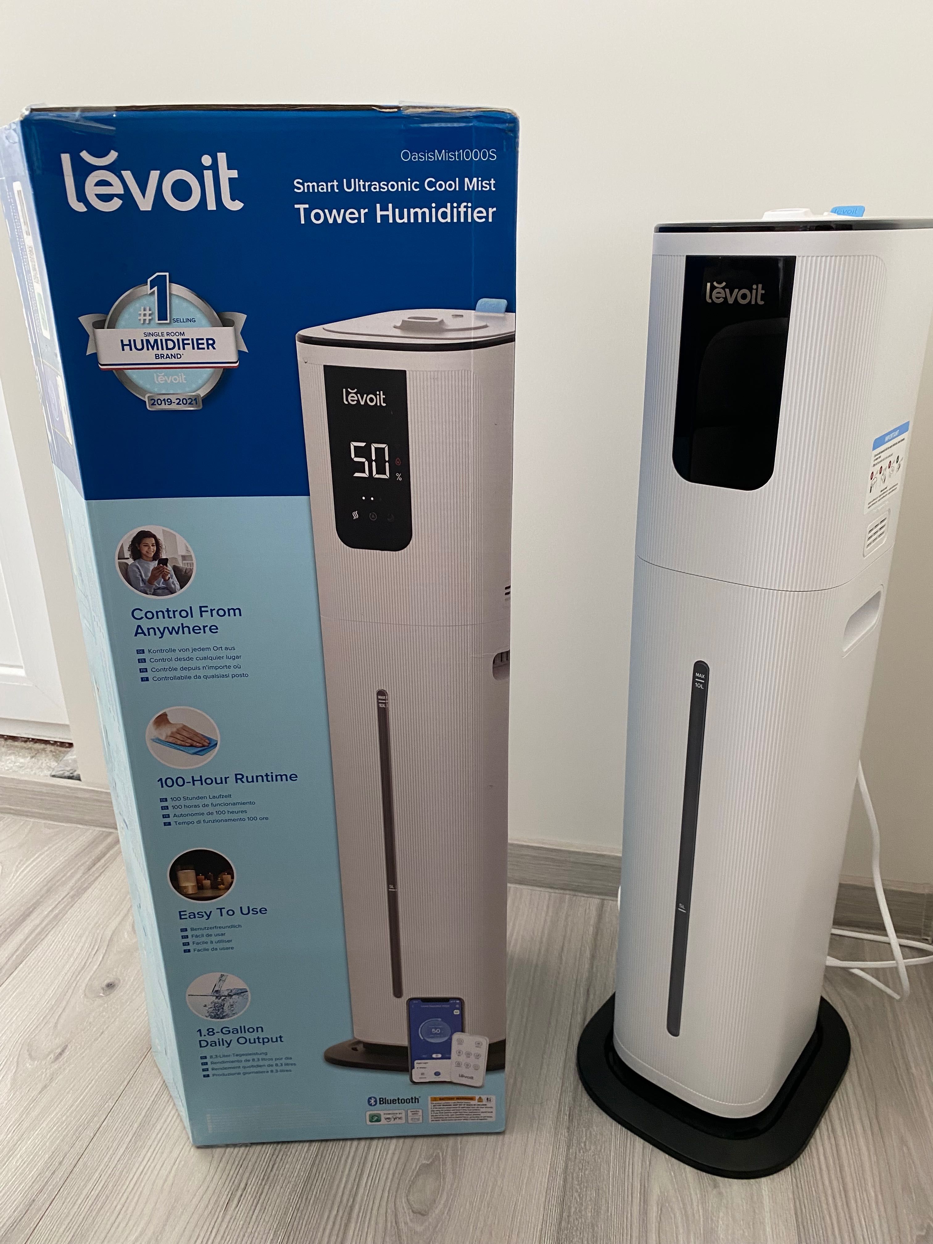 Ултразвуков смарт овлажнител за въздух Levoit OasisMist™ 1000S