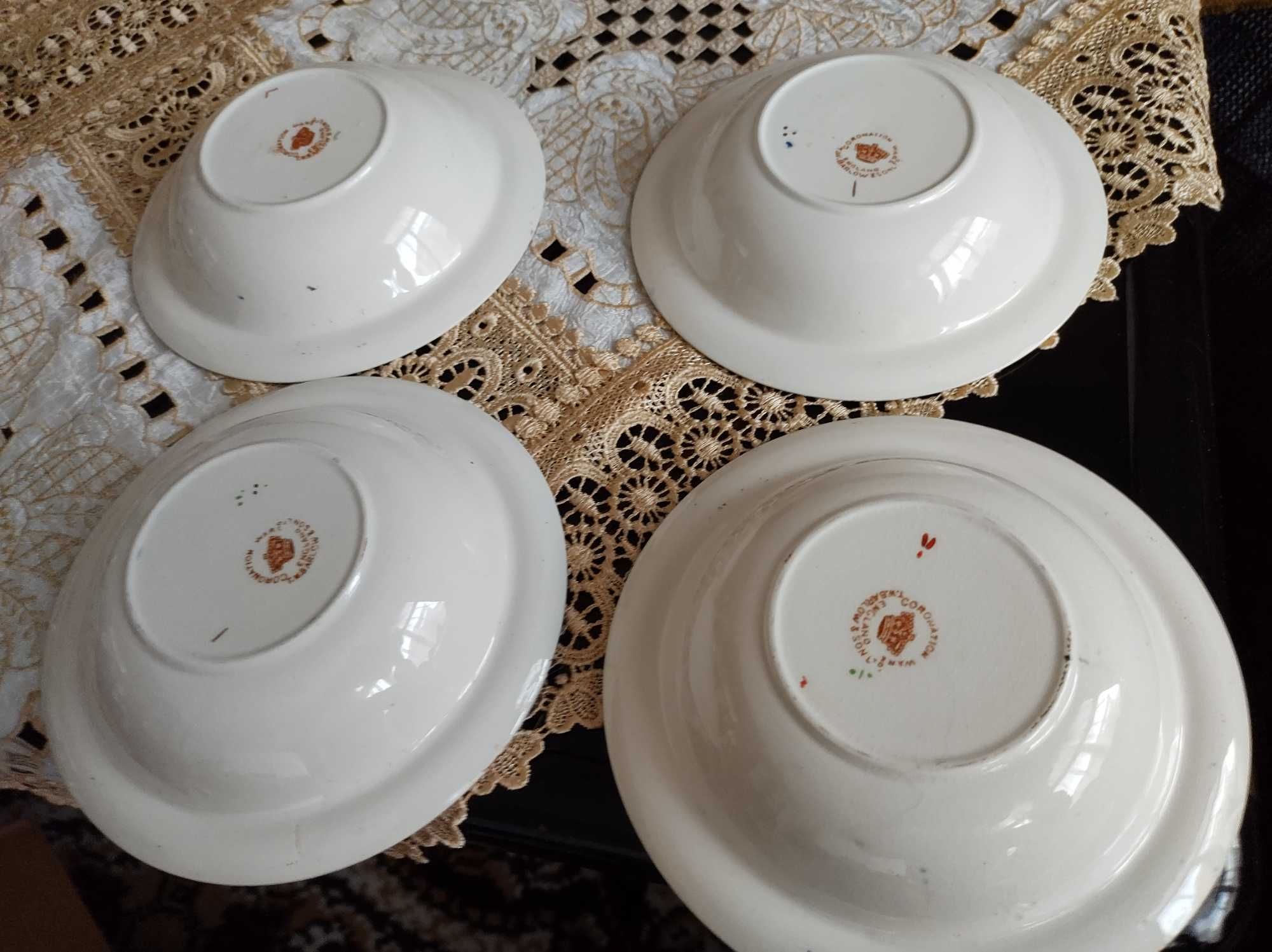 Античен английски комплект -4бр- F.W.BARROW&SON CORONATION WARE