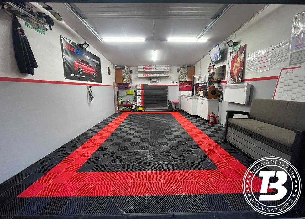Pardoseala Modulara pentru Garaj si Service Rosu RED Made in Romania