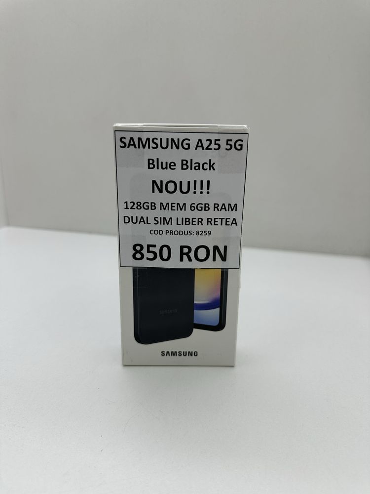 Samsung Galaxy A25, 6GB RAM, 128GB, 5G, Blue Black, Nou Sigilat