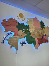 Карта Казахстана с подсветкой