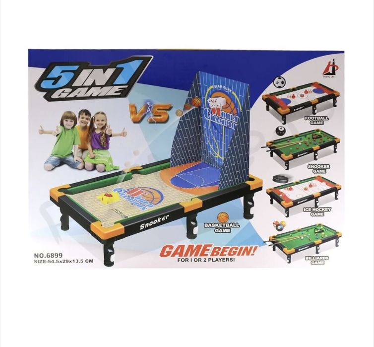 Set 5 in 1 jocuri sportive masa Globo Fotbal Baschet