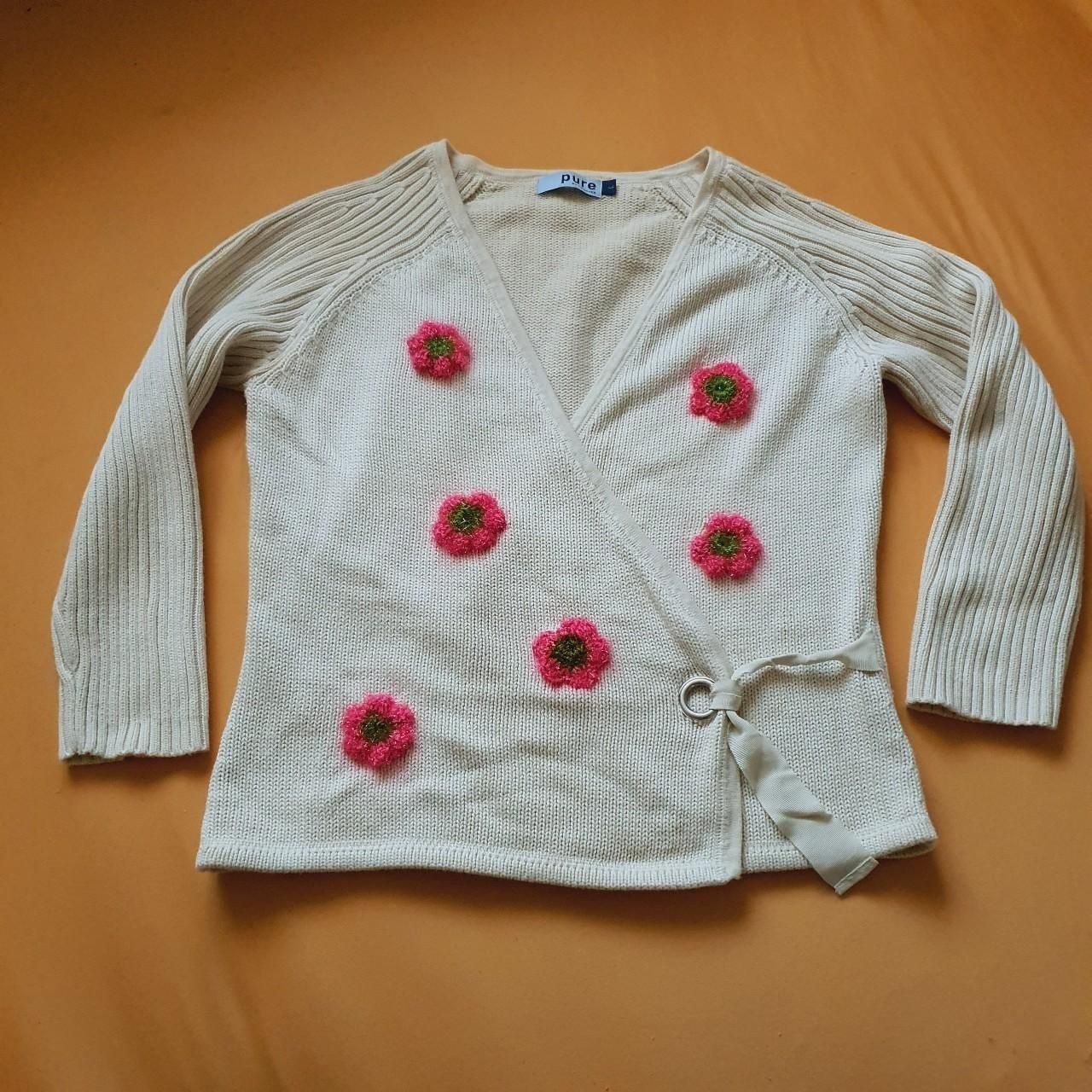 Cardigan Pulover cu flori mari