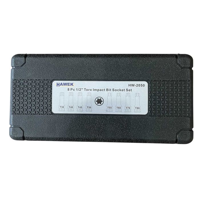Комплект ударни торкс битове 1/2″ – 8 части HAWEK