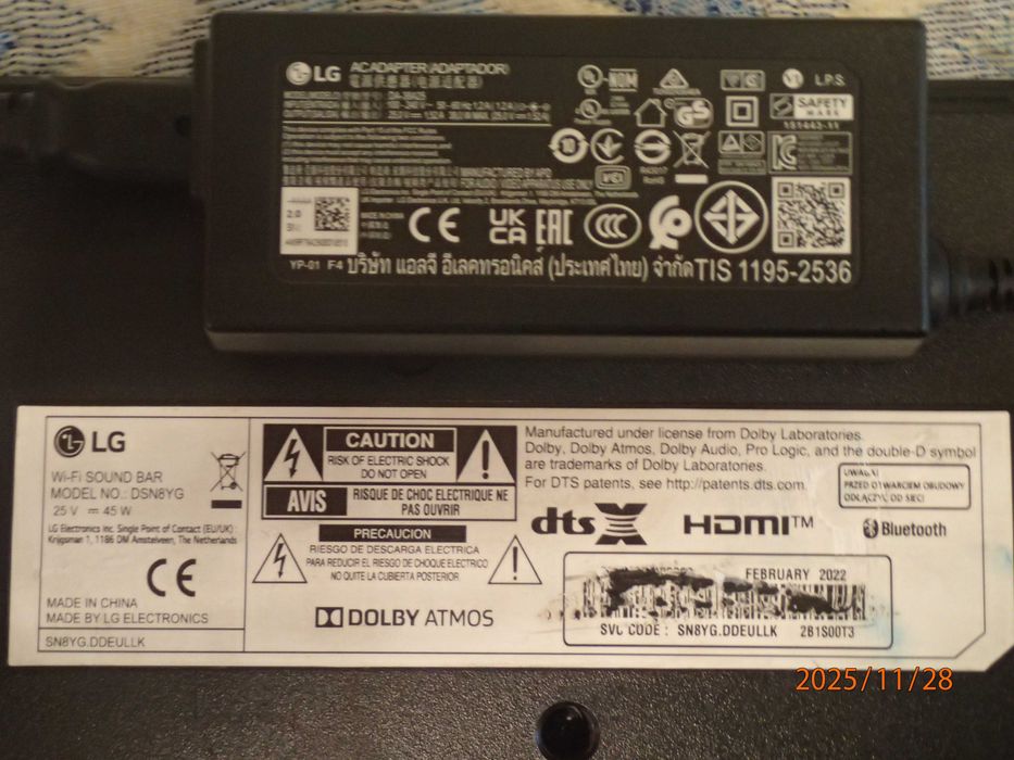 Soundbar LG SN8Y, 3.1. 2, 440W, Bluetooth, Dolby Atmos  (doar bara)