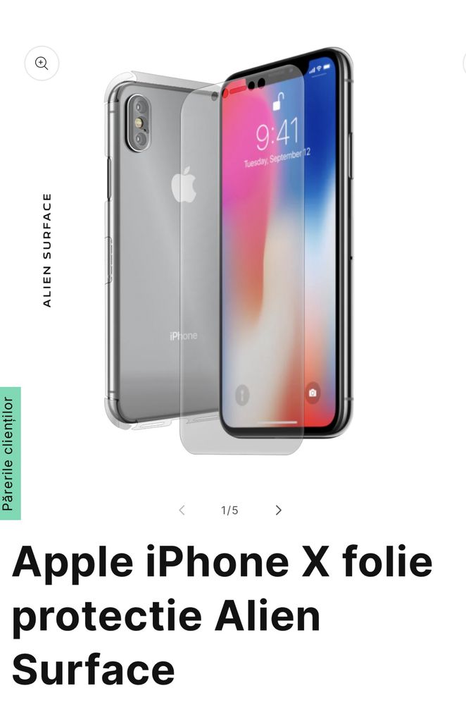 Folie Iphone X Alien Surface - ecran, spate si laterale