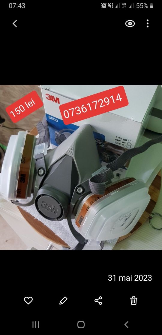 Masca 3M 6200 completa pentru munca
