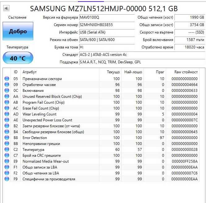 512GB SSD Samsung PM871A