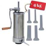 Masina umplut carnati inox 6kg verticala, 5 palnii, prindere menghina