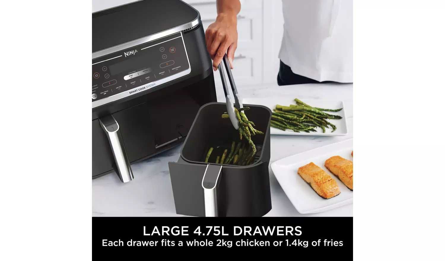 Ninja Foodi MAX Dual Zone Air Fryer [AF451UK] Smart Cook System, 9.5L