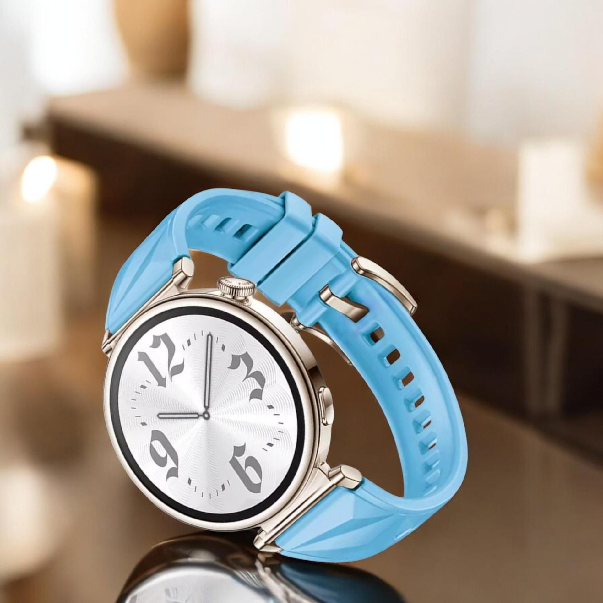 Силиконова каишка techsuit за huawei watch gt 4/ gt 5 (41mm) blue/gold