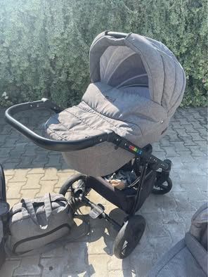 Cărucior 4 în 1 BabyLux Gri