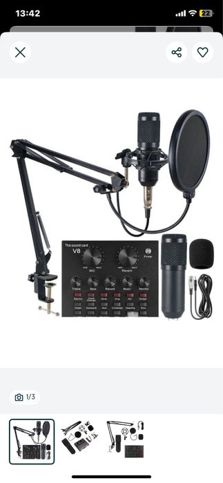 Микрофон+ звуковая карта V8 plus , пользовались 2 раза .