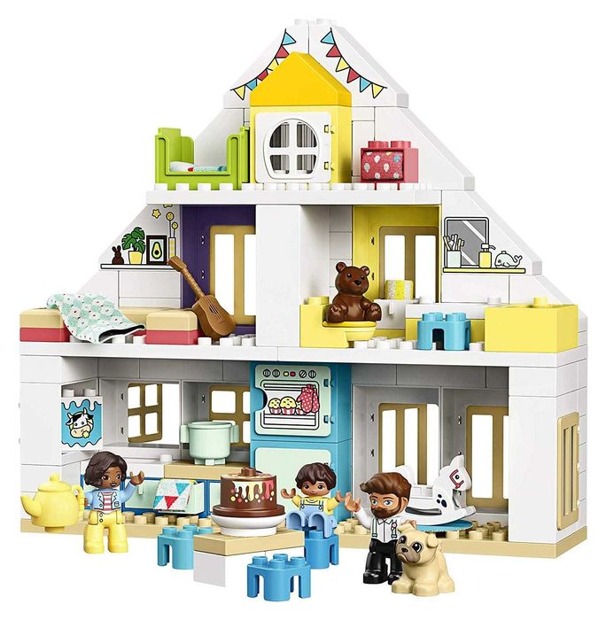 LEGO DUPLO парен влак 10874 релси 10882 мост 10872 Модулна къща 10929