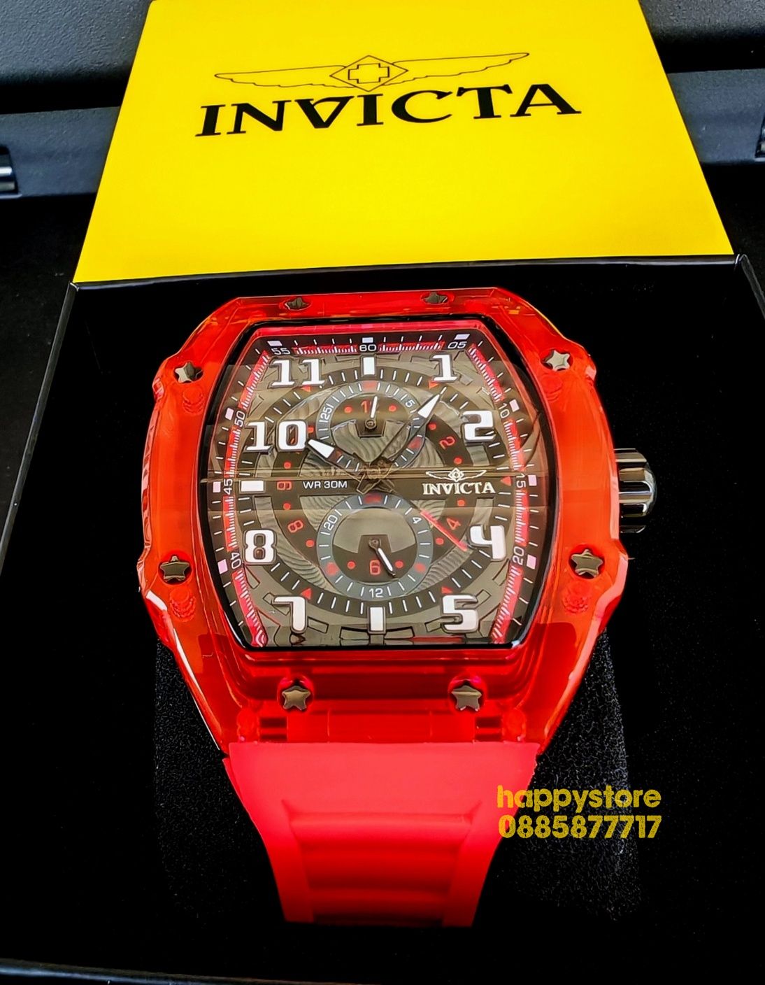 INVICTA Cyclone Red 49 mm, Инвикта нов ръчен часовник