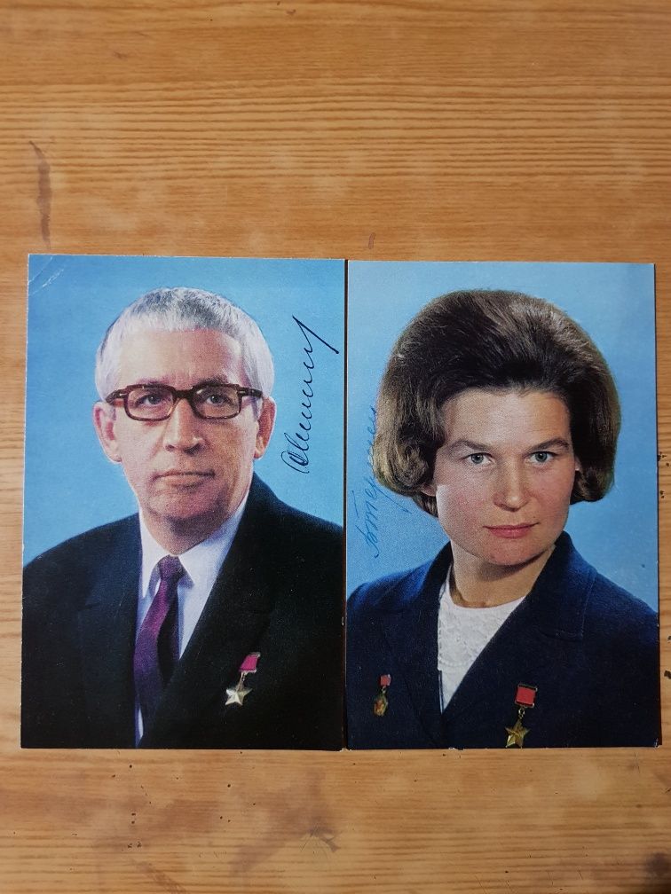 Автографы подписные открытки Космонавтов 19 штук Цена за все 19 штук.