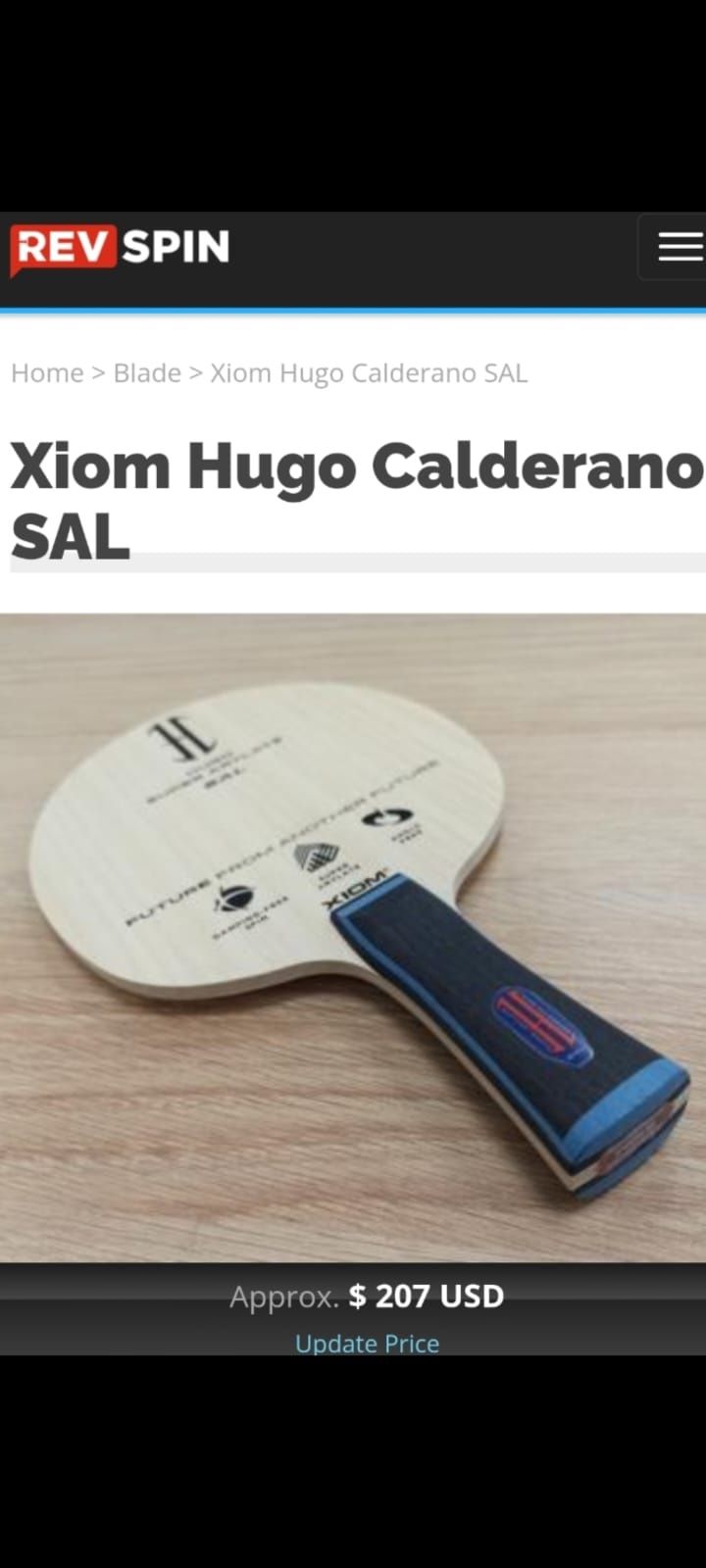 Paleta tenis de masă =Hugo  Calderano  SAL