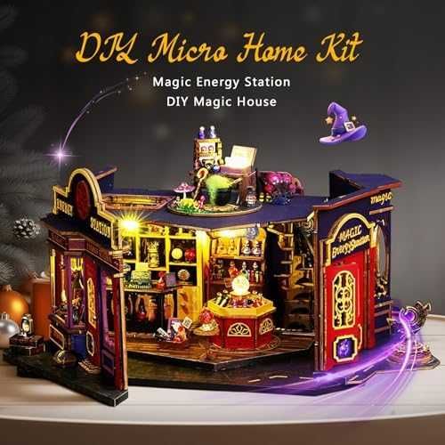 Нова Мини дървена къща с отварящи врати и LED осветление DIY комплект