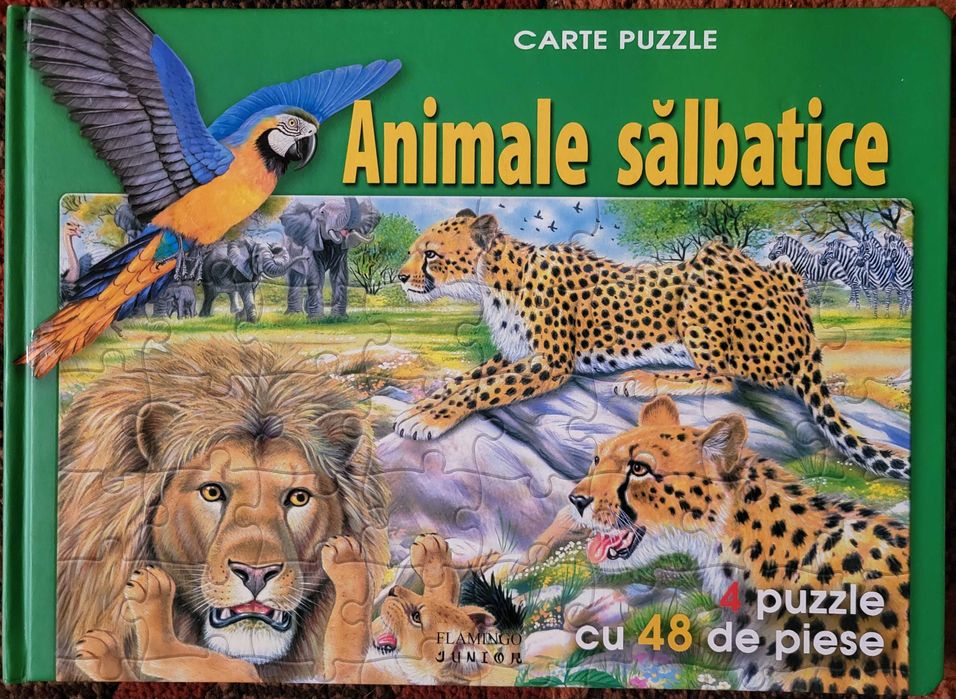carte educativa Animale salbatice - carte puzzle