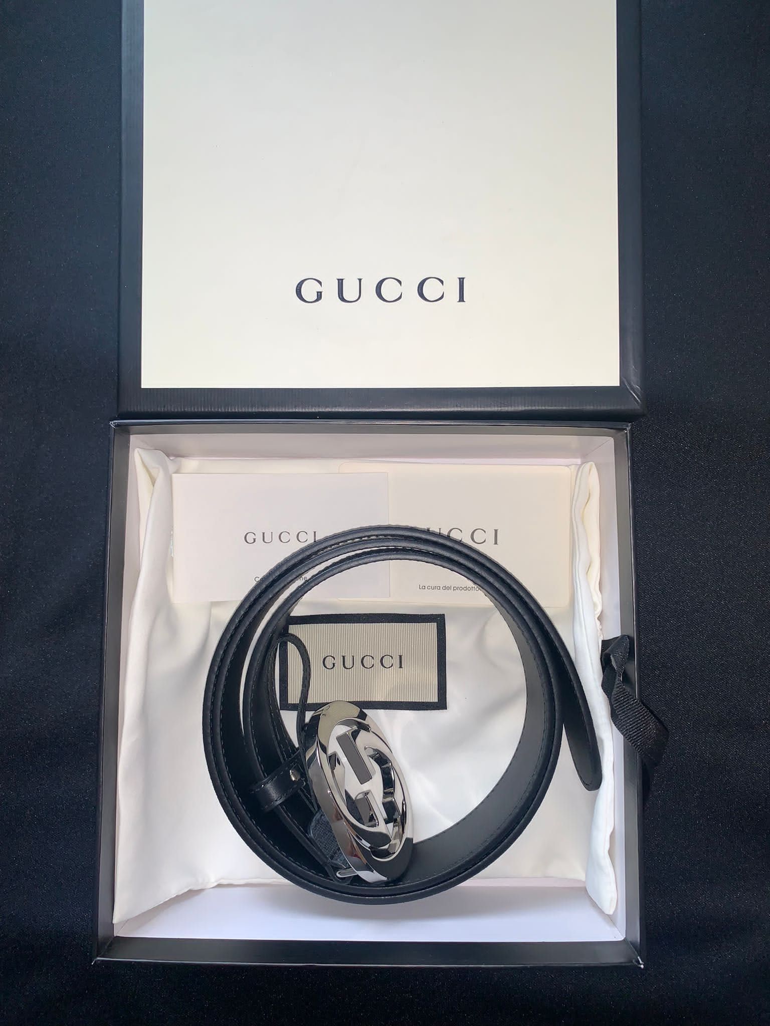 Curea originala Gucci GG Supreme belt with G buckle noua cu factura