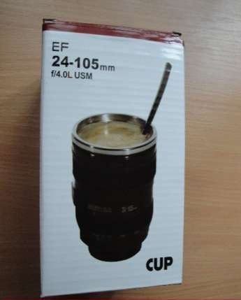 Дизайнерска термо чаша във формата на фото-обектив Канон